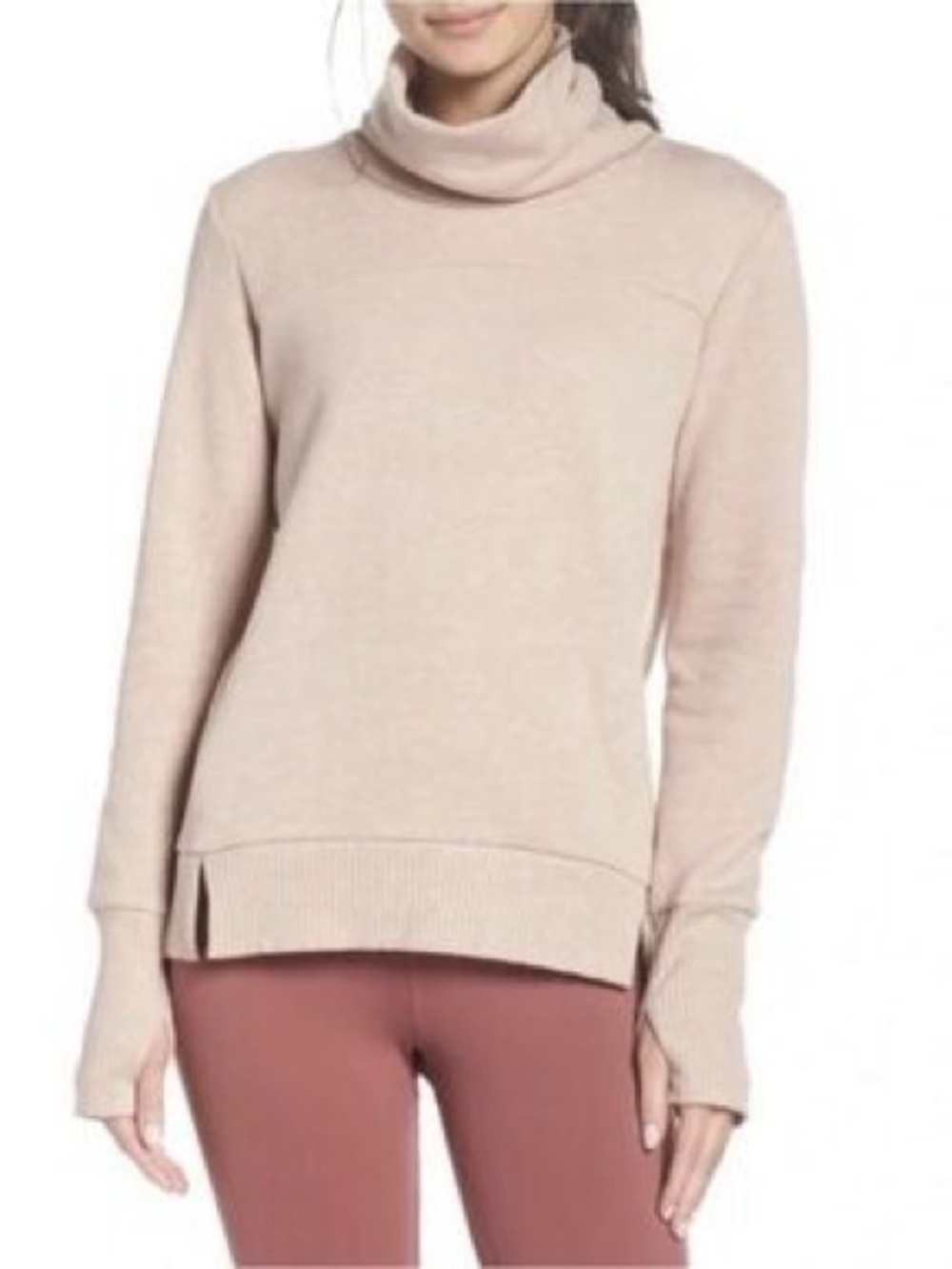 Alo Yoga Haze Funnel Neck Sweatshirt Beige Size M